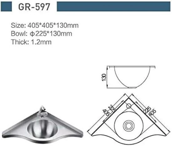 Corner caravan washbasin