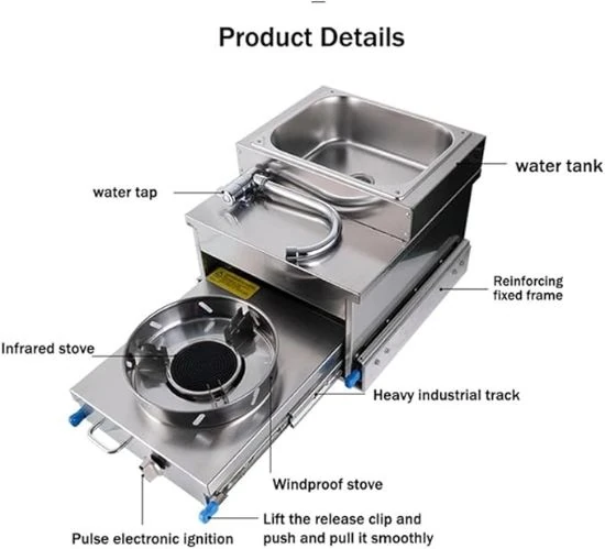 Full kitchen box, sink with gas 1