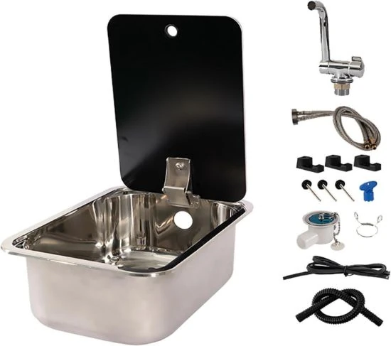 Rectangular sink with cover