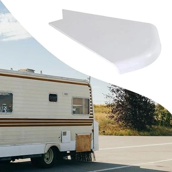 White caravan corner protectors