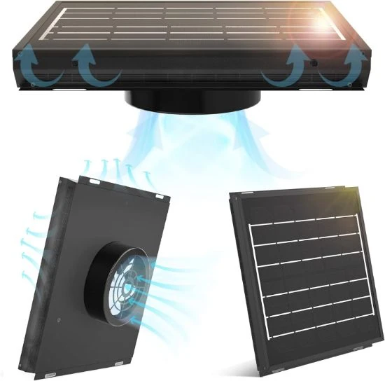 Chrome Solar Exhaust Fan - Square Ceiling