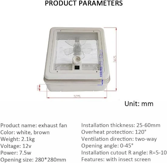 Caravan extractor fan with lighting 2