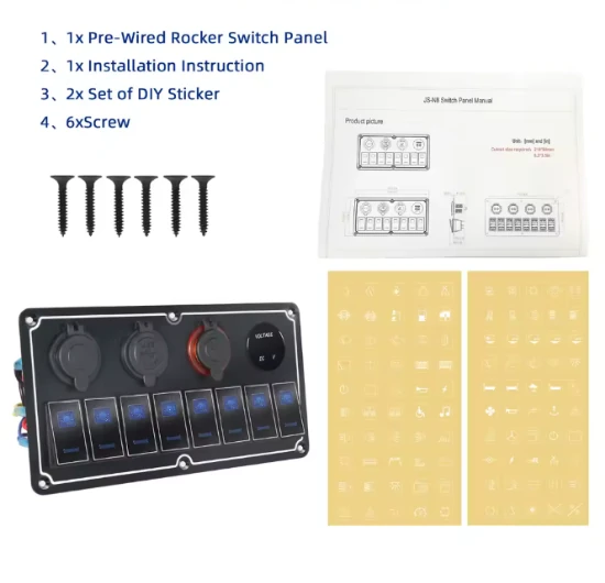 Switch panel number 8 12/24 V 1