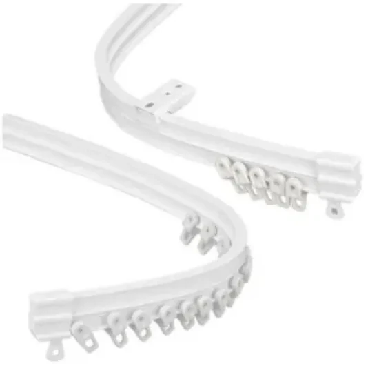 Folding curtain rail