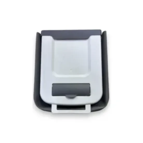 White caravan trash can