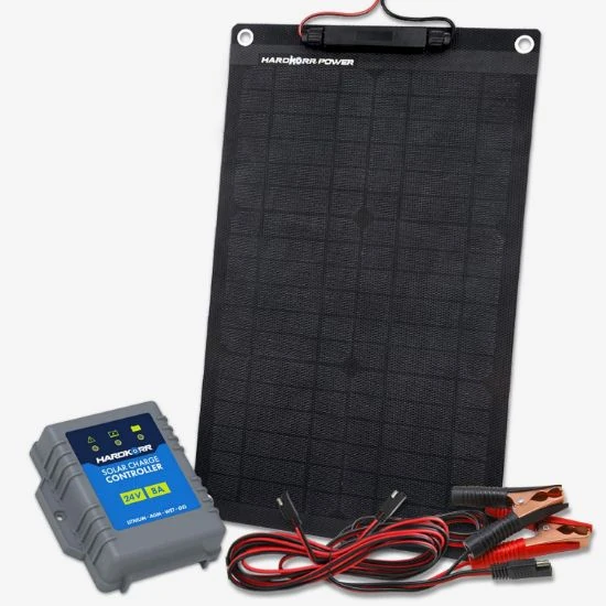 15W solar panel with slow charger (24V)