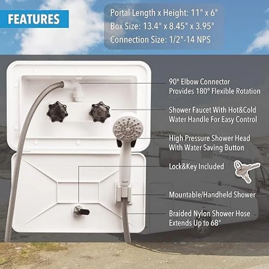 External box white shower set